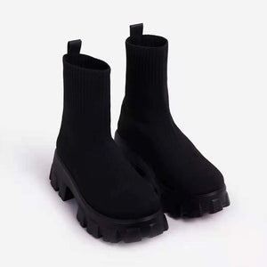 Women's Thick-soled Casual Knitted Short Boots