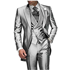 3 Piece Peaked Lapel One Button Tuxedo Suit - Couture by Ava Belinda