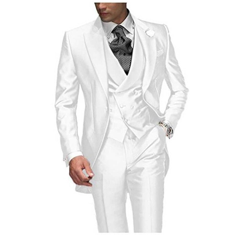 3 Piece Peaked Lapel One Button Tuxedo Suit - Couture by Ava Belinda