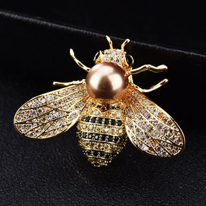 Little Bee Crystal Rhinestone Brooch