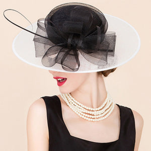 Black And White Patchwork Sinamay Fascinator