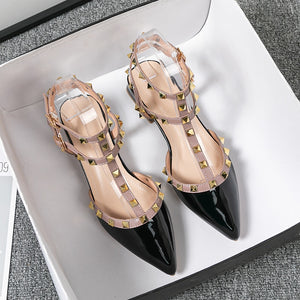 Pointed Toe Rivet Casual Shoes