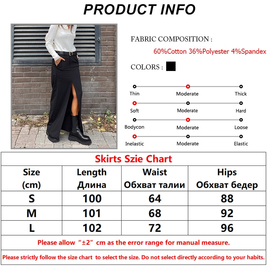 Elegant Front Split Long Skirt