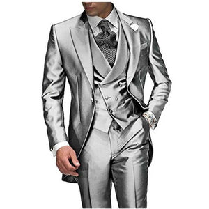3 Piece Peaked Lapel One Button Tuxedo Suit