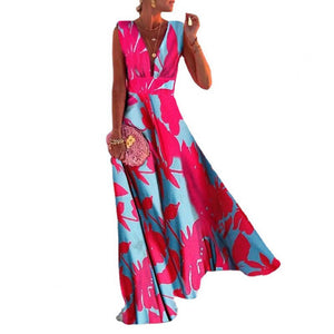 Trendy Summer Fashion Print Maxi Dress