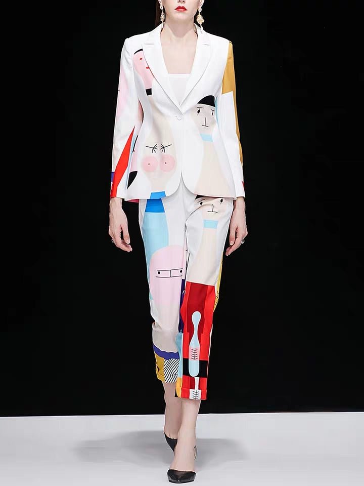 Abstract Art Runway Blazer & Pants Suit - Couture by Ava Belinda