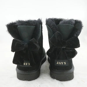 Big Bow Women Genuine Sheepskin Ankle Boots - Couture by Ava Belinda