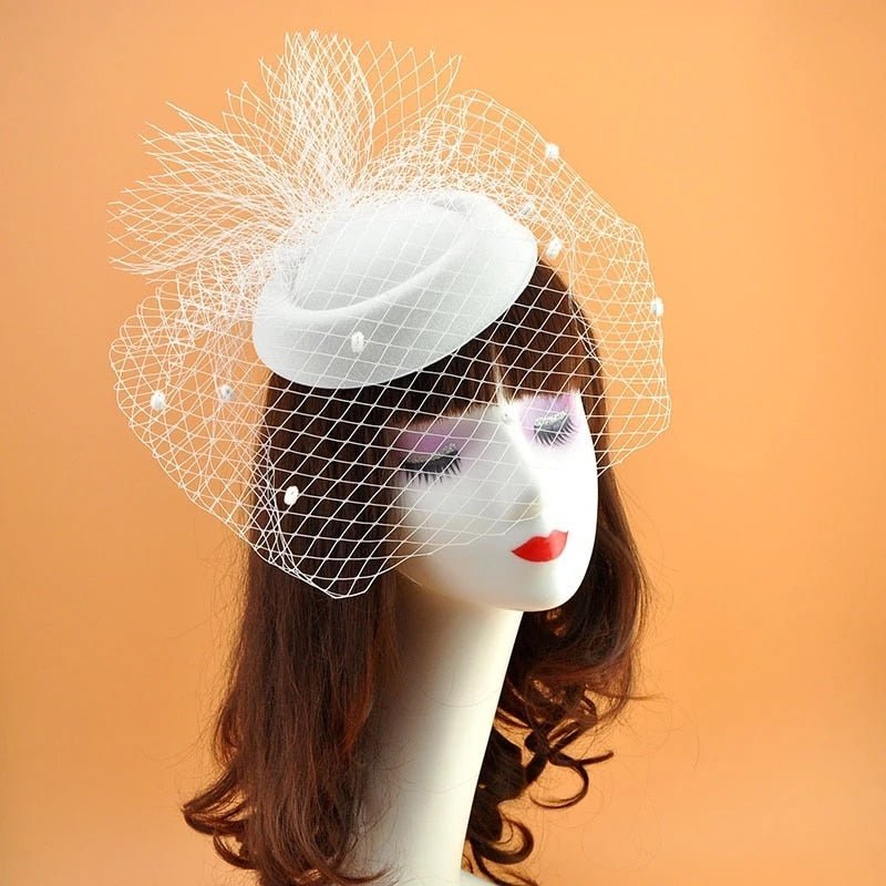 Black Veil Retro Fascinator - Couture by Ava Belinda