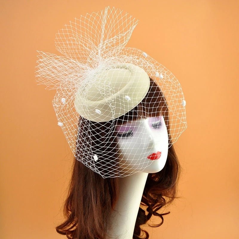 Black Veil Retro Fascinator - Couture by Ava Belinda