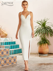 Bodycon V Neck Spaghetti Strap Long Dresses - Couture by Ava Belinda