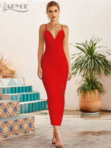 Bodycon V Neck Spaghetti Strap Long Dresses - Couture by Ava Belinda