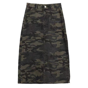 Camouflage Print Long Cargo Skirt - Couture by Ava Belinda