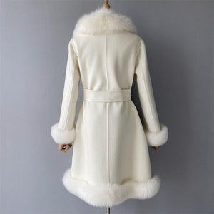 Cashmere Luxury Coat With Fox Fur Trim - Couture by Ava Belinda