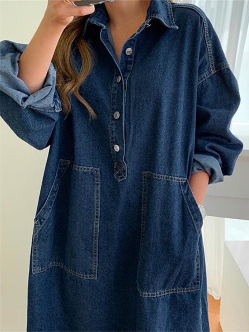 Double Pocket Midi Denim Dress - Couture by Ava Belinda