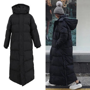 Super Long Padded Down Filled Cotton Coat