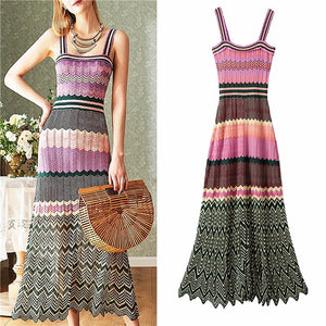 Bohemian Style Slim Long Crocheted Dress