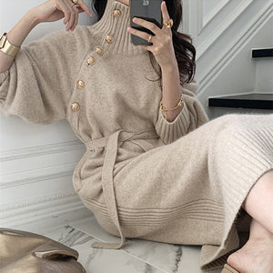 Loose Knitted Sweater Casual Dress
