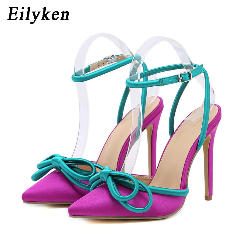 Fashion Silk Butterfly Knot  Pointed Toe Shoes