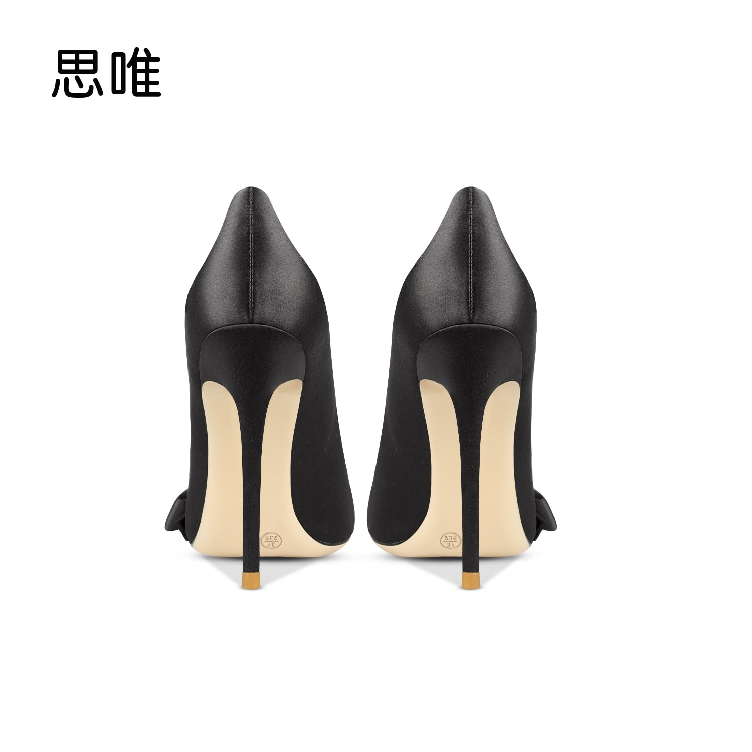 Satin Tie bow Pointed Toe High Heel Pumps