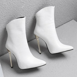 High Heel Point Toe Ankle Boots