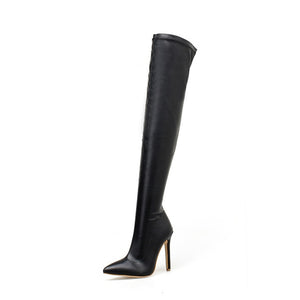Faux suede Super High heels Women thigh high boots