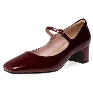 Patent Mary Jane Style Ladies Low Heel Shoes