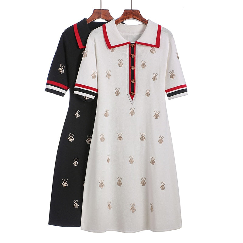 Modern Embroidered Polo Dress