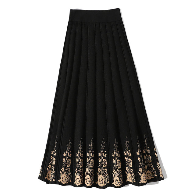 Knitted Pleated Skirt