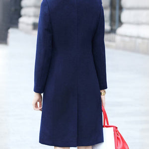 British Style Single Breasted Woolen Coat