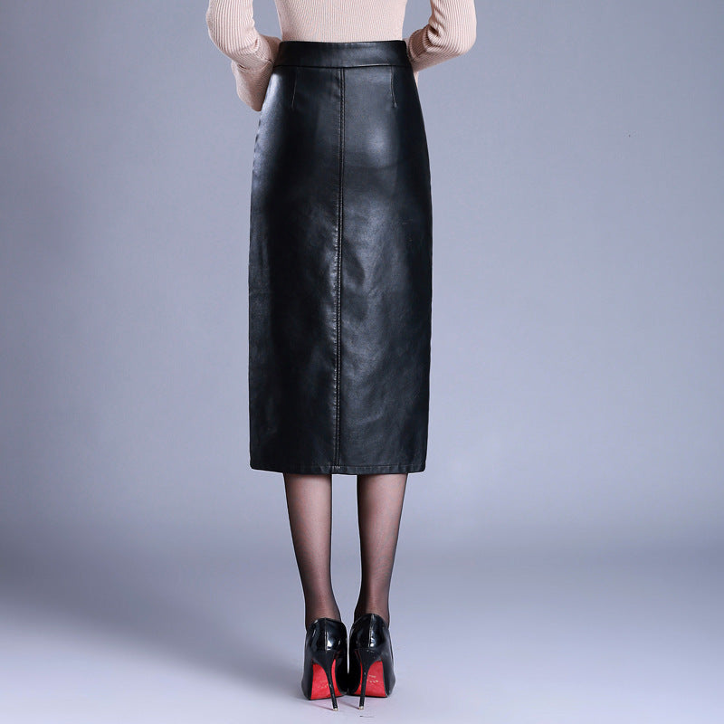Slim-Fit Faux Leather Pencil Skirt