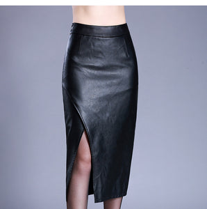 Slim-Fit Faux Leather Pencil Skirt